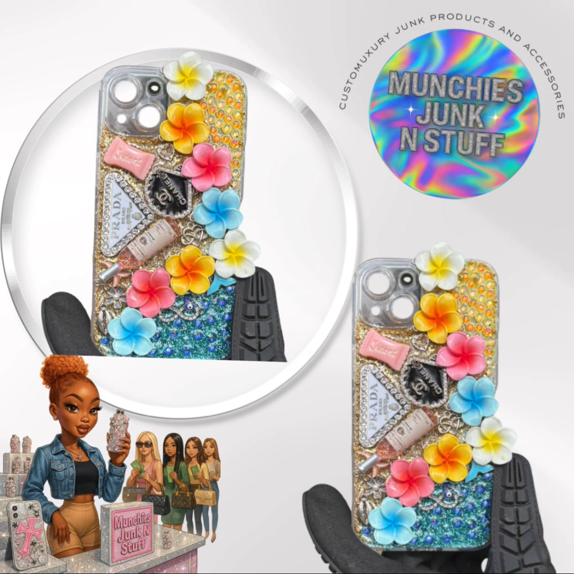 Sunset Beach 🌅 🌺🩵 iPhone 13/14 case